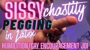 Sissy Pegging in Chastity JOI w/ Gay Humiliation/Encouragement