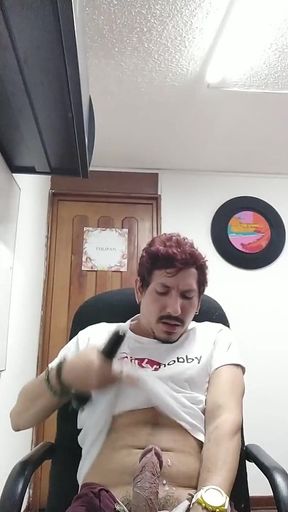 Domi Jerking off in Office