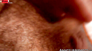 Hairy Pit Worship - Old Man's Huge Dick & Balls Get Close-Up Attention