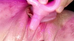 MolliPop's huge clit gets tribbed and massaged to intense orgasm