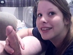 Hot amateur teens gives double blowjob cumshot