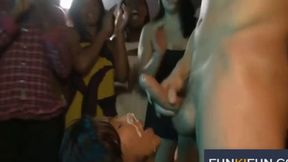 Dirty girls get pounded, facialized, and cumshotmed at raunchy bachelorette party blowout