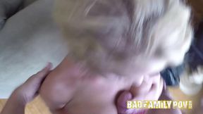 Daisy Monroe's teen blonde head bobbing on huge cock