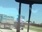 I love driving nude - cumshot