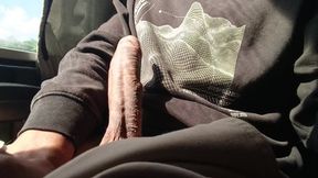 Hot guy jerking his thick shaft in a packed bus, avoiding suspicion