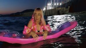 Alla hot fucks an air mattress in the sea at night!!!