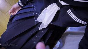 紺セーラーに手コキ服射　ハート２ Cum Onto Sailor School Uniform Part 2