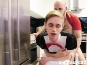AmateursDoIt - Sissy boy French Maid twink bred by Stepdaddy bear