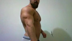 Muscle Hunk Pumps Iron...leaves Undies on