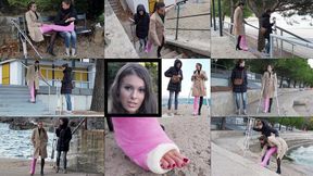 Lia LLWC Crutch and Gimp By the Sea (in HD 1920X1080)