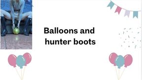 hunter boots and balloons