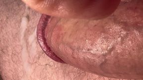 Close-up Testicles Massaging Until Big Cumshot