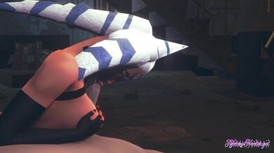 Ashoka Tano gets filled creampie after sucking in Star Wars Hentai 3D