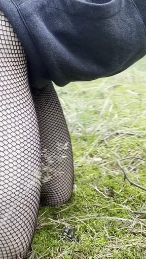 Teen boy walk in nature naked for gay Stepdaddy big dick pantyhose flash