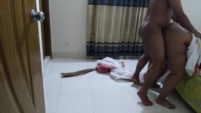 45 Year Old Beautiful Maid Fucked by Stepson While Sweeping the House - Maid Enjoys Fucking