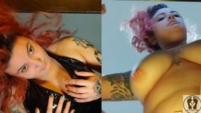 Split Screen Double Rebeca Addams Boobs Bouncing