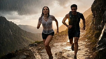 Excellent weather for jogging and then fucking in the rain (AI-generated content)