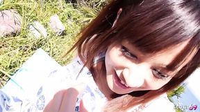 Tiny Japanese sisie gets seduced, deflowered in outdoor orgy on family vacation.