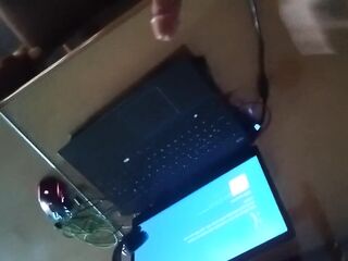 I cum my stepsister computer after that babe went for running
