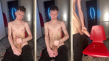 Shiny Precum Coating The Head Before The Explosion