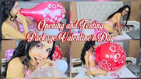 Opening and testing package Valentine's Day
