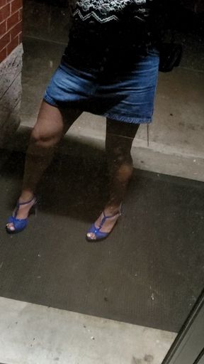 Crossdresser Latina goes for a late night walk