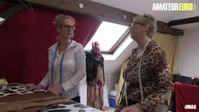 Busty Mature Women Enjoy Intense Threesome with Thick Cock