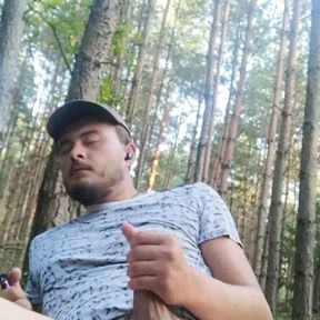 Playing with my dick in forest