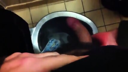 White head grandpa quicky in restroom