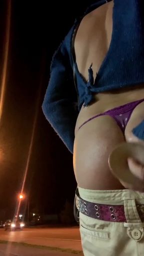 Wild Streetside Dildo Assfuck Risky Sissy