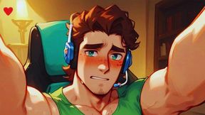 the gamer s live stream gets out of hand and turns into a massive online gay orgy. anal sex with a gaping ass and cum dripping from the ass live.