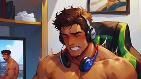 the gamer s live stream gets out of hand and turns into a massive online gay orgy. anal sex with a gaping ass and cum dripping from the ass live.