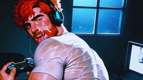 the gamer s live stream gets out of hand and turns into a massive online gay orgy. anal sex with a gaping ass and cum dripping from the ass live.