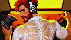 the gamer s live stream gets out of hand and turns into a massive online gay orgy. anal sex with a gaping ass and cum dripping from the ass live.