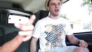 GreasedUp Straight Ace Gets Inked Hunk Together in Parked Ride