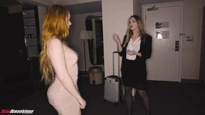 Hotel manager's sexy bi girl guest gets satisfied