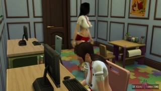 These Girls Tired of Studying Prefer to Have Lesbian Sex Between Themselves - Sexual Hot Animations