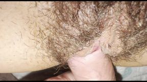 Hairy MILF fucked with hand cumshot