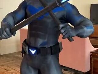 Derek Bolt Shower, Nightwing, and Naked Posing