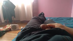 Guy with a big dick shows off his big attribute