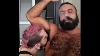 Serving A Sweaty Muscle Bear After Work