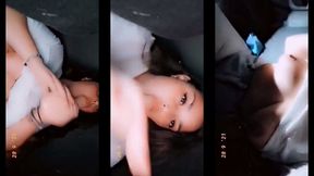 solo/masturbation a l’arriere de la voiture,je me gode la chatte et j’ai ...