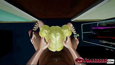 Perfect Body Elf Emy 3D Animation - Enjoy Sitting Free-Hands Sloppy Blowjob, Intense Irrumatio Near Wall with Mouth Fuck and Moans, Handjob Leading to a Cumshot