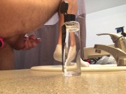 My stepbrother is such a smart guy. Suction cup silo + Massager = vibrator. Want his load