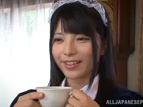 Seductive Japanese Maid Kneels To Worship His Manhood With Skillful Mouth
