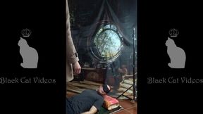 Alice trampling on a head in nylons (fullbody)