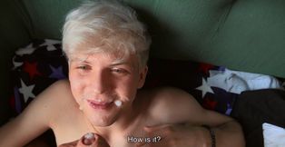 Erotic bareback anal for a blonde teen after he gives insane head