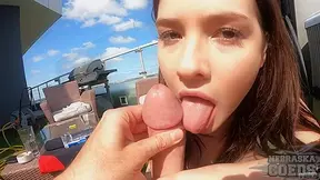 Lucky Cameraman Gets A Pov Blowjob Outdoors Between The Scenes Cum In Matty Mila Perez Mouth