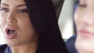 GIRLSWAY  Desperate Driving Student Athena Fleurs Gets Her License And More From Naive Instructor Romi Rain