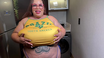 Big Boobs Big Belly Team Mascot Fucks Her Pussy